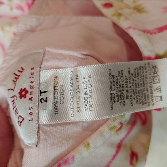 Roses & ribbons 100% cotton velveteen dress - Picture 8 of 8